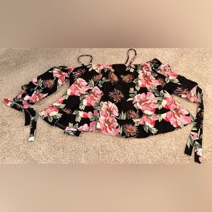 Floral Off-Shoulder Women's Top Blouse. Size XL